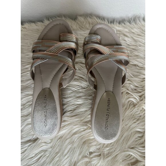 Donald Pliner Shoes - Donald Pliner Lettie Metallic Platform Wedge Sandal